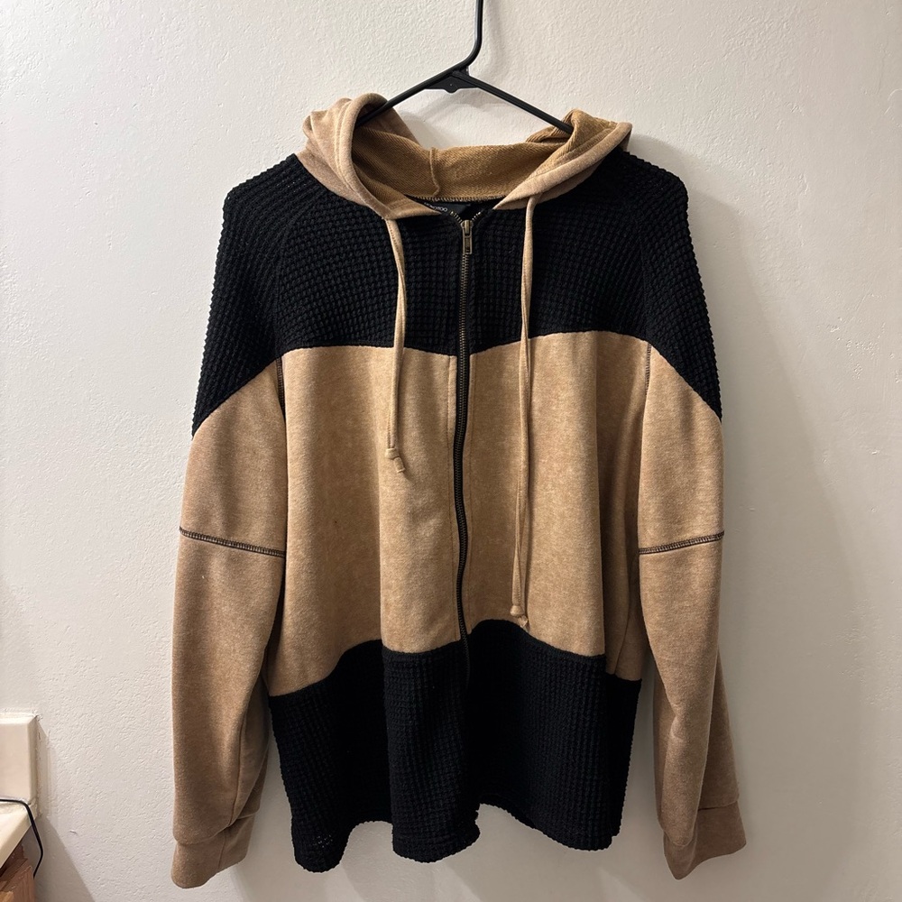 Black and Tan Hooded Jacket
